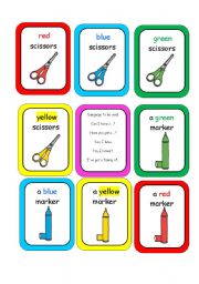 English Worksheet: School Objects Happy Families