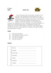 English Worksheet: Routines