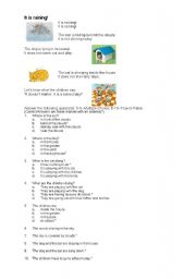 English Worksheet: It is Raining!