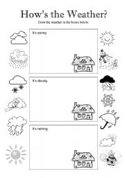 English Worksheet: Hows the Weather - Page 1