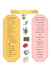 English Worksheet: Sayings and proverbs