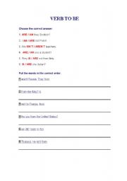 English Worksheet: VERB TO BE