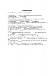 English Worksheet: Gerund or infinitive