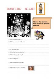 English Worksheet: BONFIRE NIGHT