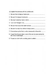 English Worksheet: clothes