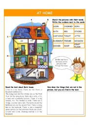 English Worksheet: At home