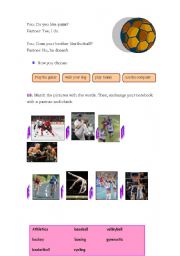 English Worksheet: Sports