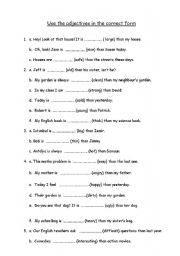 English Worksheet: Degrees of adjectives practise