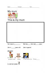 Mothers Day worksheet