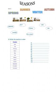 English worksheet: seasons test
