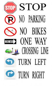 English Worksheet: traffic signs