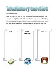 English Worksheet: General vocabulary