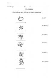 English worksheet: Weather