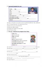 English Worksheet: personal information