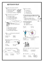 English Worksheet: REVISION TEST