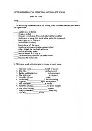 English worksheet: Simple present routines