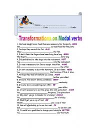 English Worksheet: FCE WORKSHEET PART 5 MODALS