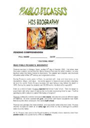 English Worksheet: READING: Picassos biography