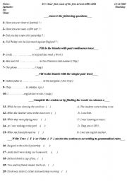 English worksheet: test