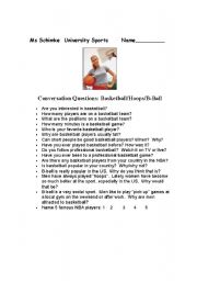 English Worksheet: Basketball Conversation