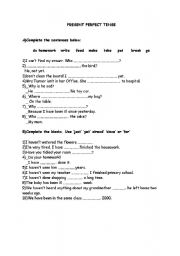 English Worksheet: Present Perfect Tense