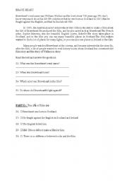 English Worksheet: past simple tense and passage