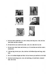 English worksheet: Describing People