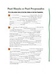 English Worksheet: Past Simple & Past Progressive