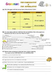 English Worksheet: Comparative and Superlative