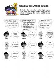 English Worksheet: Internet Safety (1/4)