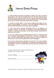 English Worksheet: Internet Safety Pledge