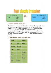 English Worksheet: Past simple irregular