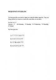 English Worksheet: Sequence puzzel