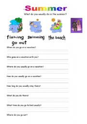 English worksheet: Summer