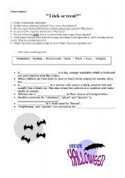 English worksheet: Halloween activity Part 1 (conversation questions)