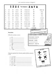 English Worksheet: Numbers