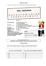 English Worksheet: Alphabet