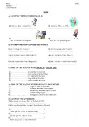 English Worksheet: quiz for 6th grade1