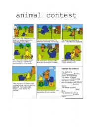 English Worksheet: Animal contest