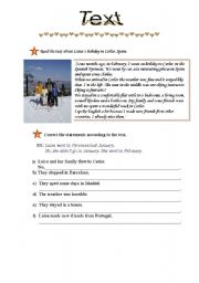 English Worksheet: text