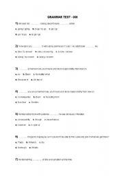English Worksheet: Grammar test 08   with answer keys