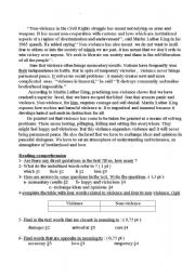 English Worksheet:    Human Rights and Non violence