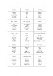 English Worksheet: 60 taboo cards on 4 worksheets