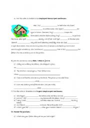 English Worksheet: past continuous