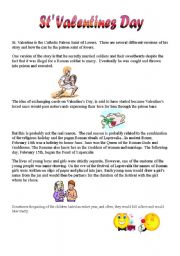 English Worksheet: St Valentines day