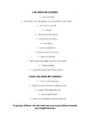 English Worksheet: I LIKE WHEN MY STUDENTS (an excellent ice-breaker)