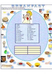 English Worksheet: BREAKFAST