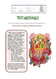 English Worksheet: TEXT_MESSAGES
