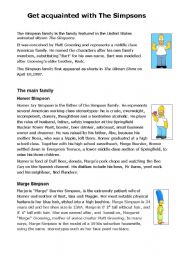 English Worksheet: The Simpsons