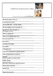 English Worksheet: useful words and expressions for written and oral exams